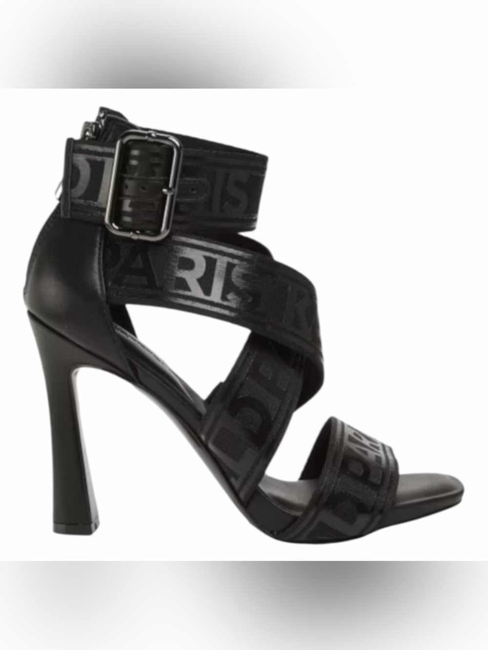 NWOT Karl Lagerfeld Black Logo Jacquard Crisscross High Heels